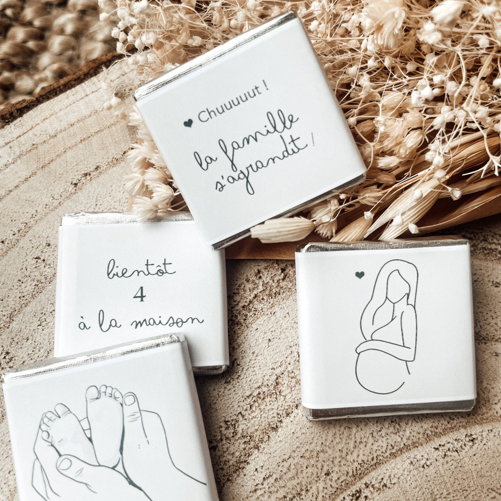 ★ Minis chocolats (x12)  / annonce grossesse, mariage...