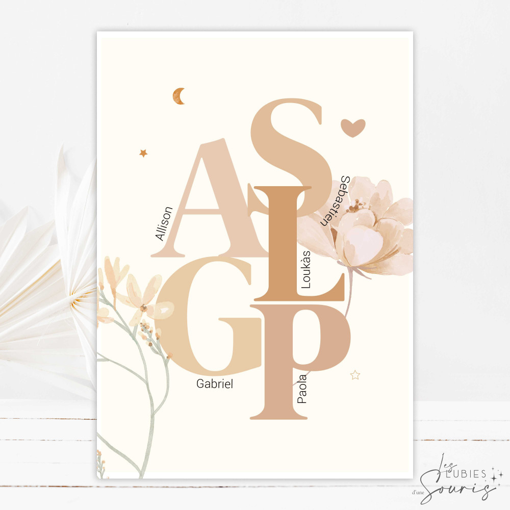 MÈRE(VEILLEUSE) | AFFICHE ★ Initiales