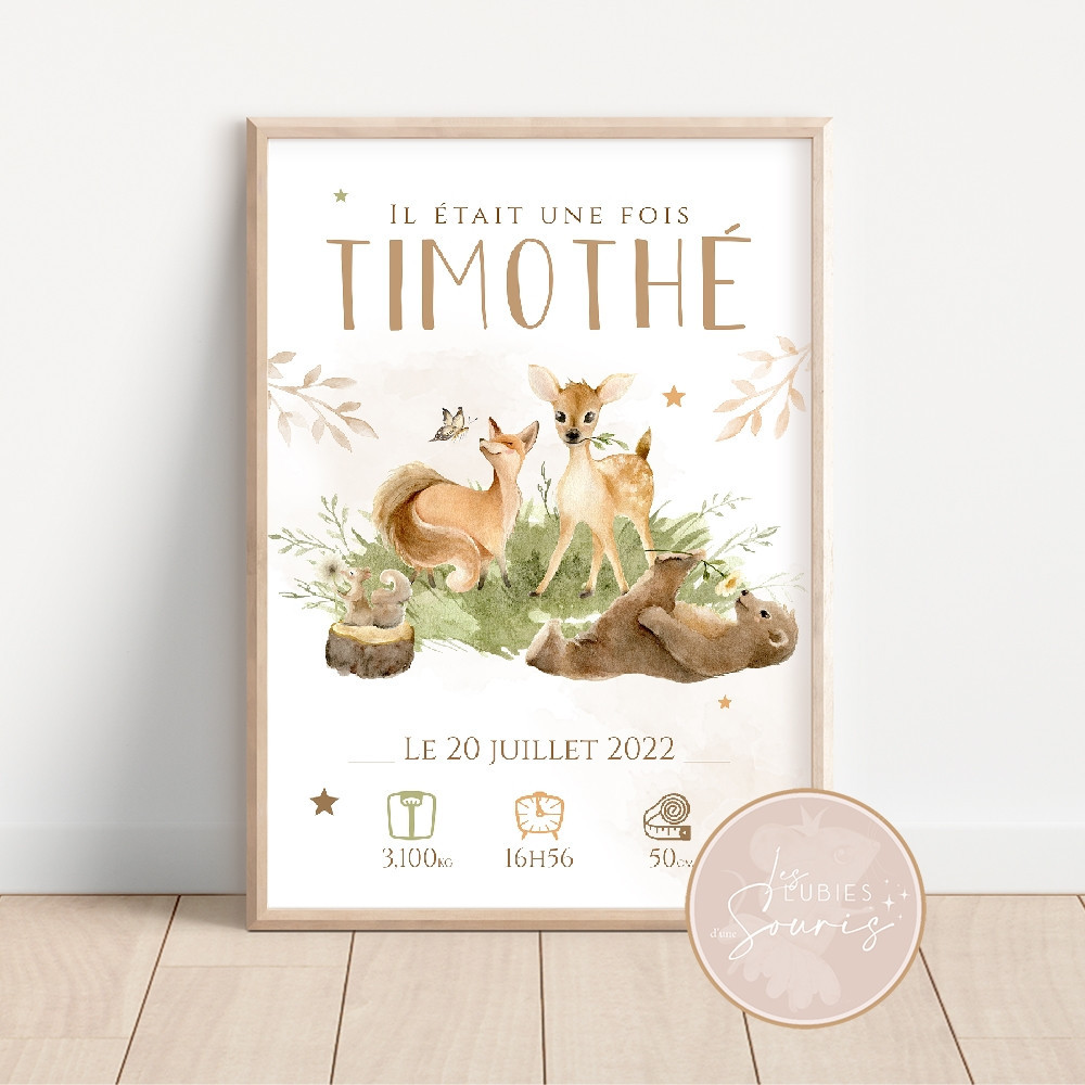 ★ Affiche naissance - Forêt enchanté