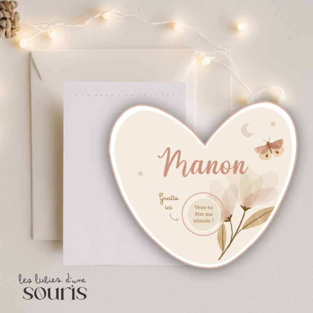 ★ Carte à gratter | Demande en forme de coeur