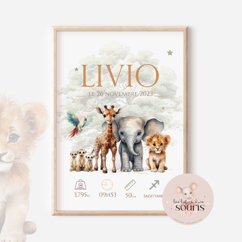 ★ Affiche naissance - Paradis Tropical 