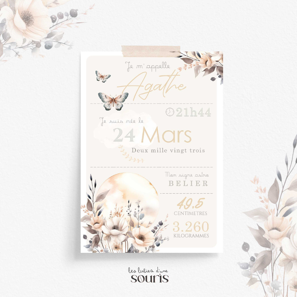 ★ Affiche naissance - Full Moon