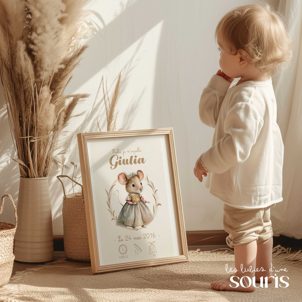 ★ Affiche naissance - Colette, Mademoiselle Souricette