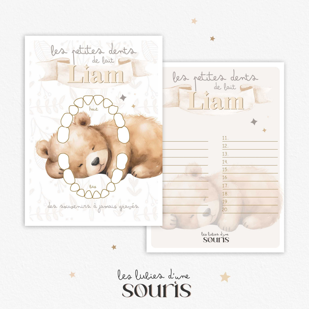 ★ Carte quenottes -  Simon, l'ourson