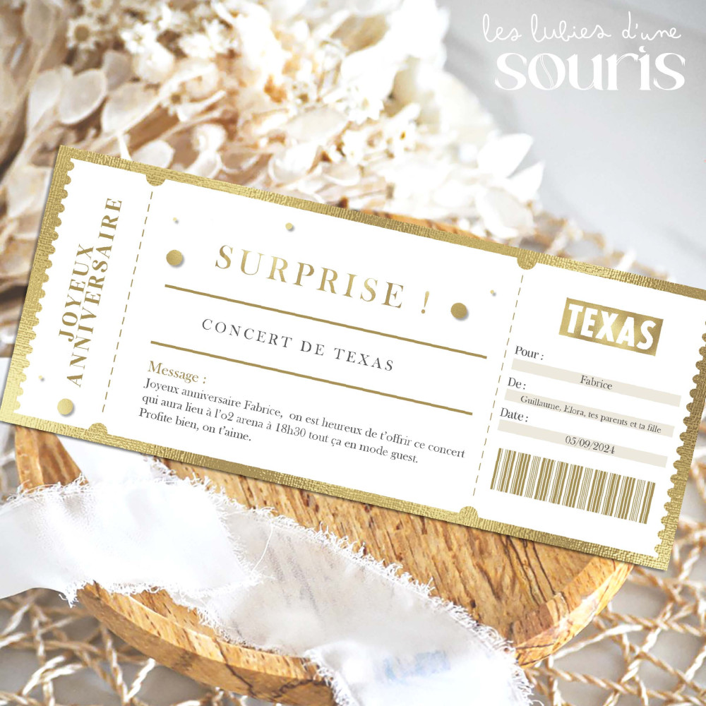 ★ Billet à personnaliser 