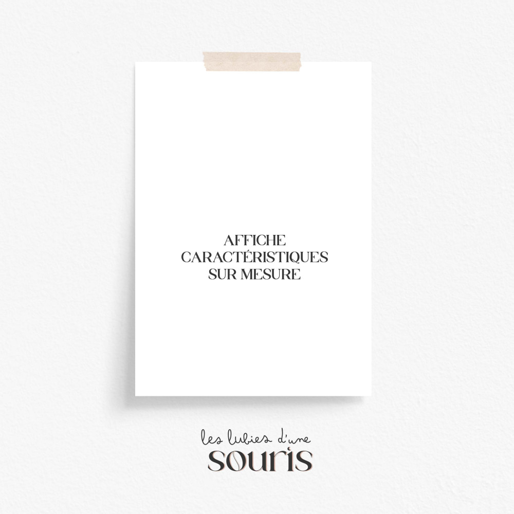 ★ Affiche caractéristiques - Sur mesure