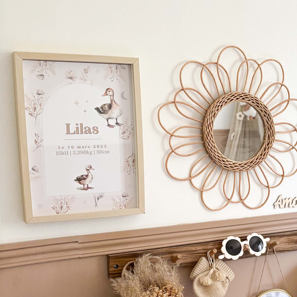 ★ Affiche naissance - Plumes et Pétales