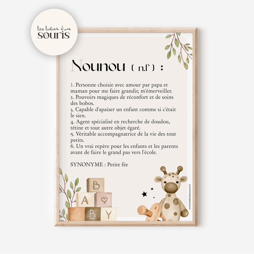 ★ Cadeau de fin d'année | Affiche définition | Nounou