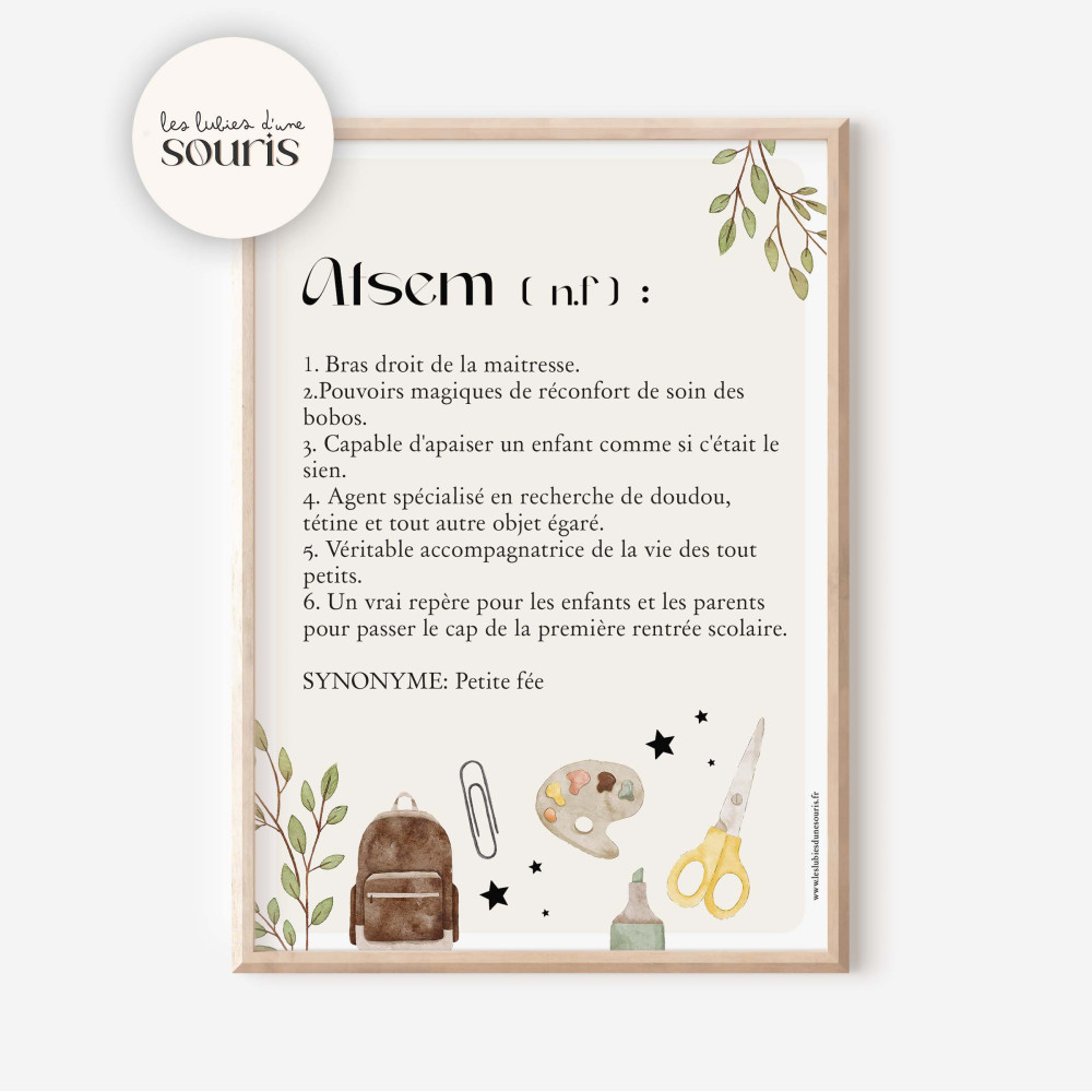 ★ Cadeau de fin d'année | Affiche définition | Atsem 