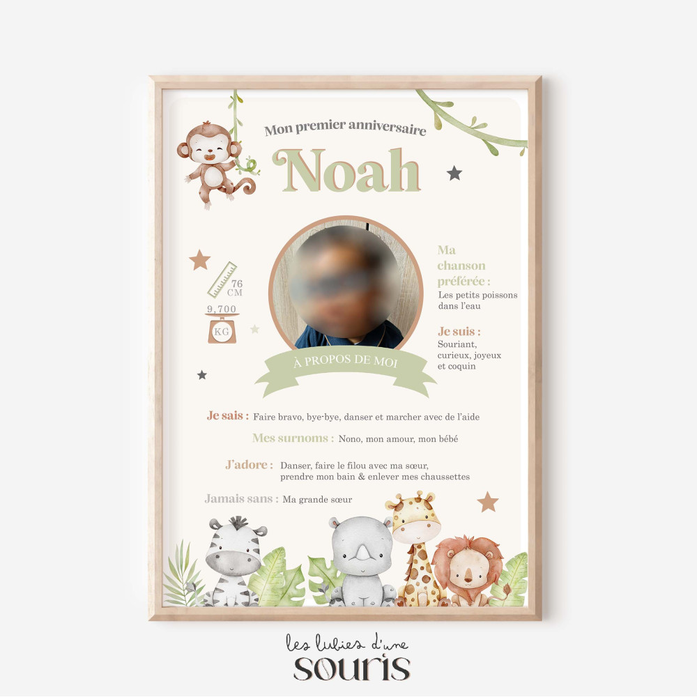 ★ Affiche anniversaire/baptême - Jungle
