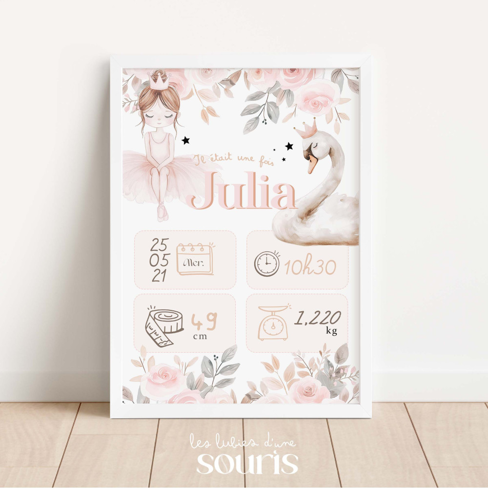 ★ Affiche naissance - Danseuse étoile 