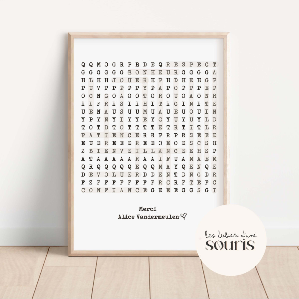 ★ Affiche mots mêlés | Nounou, crèche... 