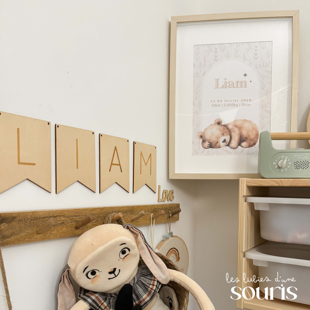 ★ Affiche naissance -  Simon, l'ourson