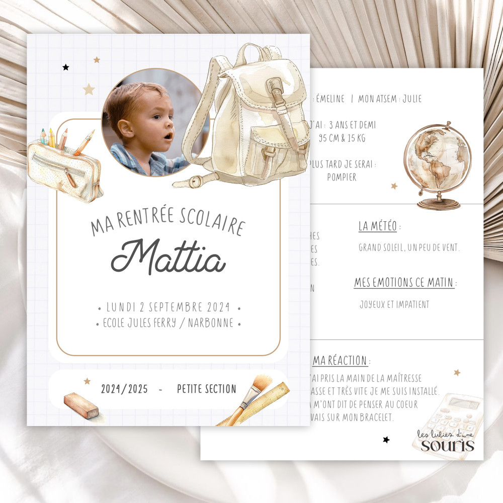 ★ Carte souvenirs - rentrée scolaire (2024/2025)