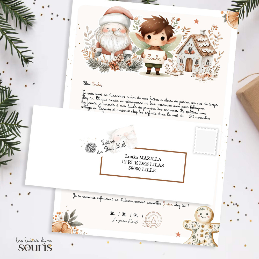 NOEL | Lettre personnalisée | jolie tradition des lutins du père Noël