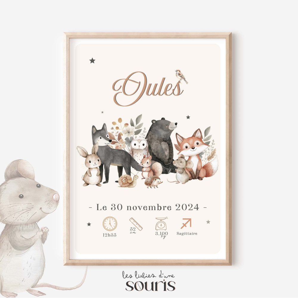 ★ Affiche naissance - L'équipe de la forêt