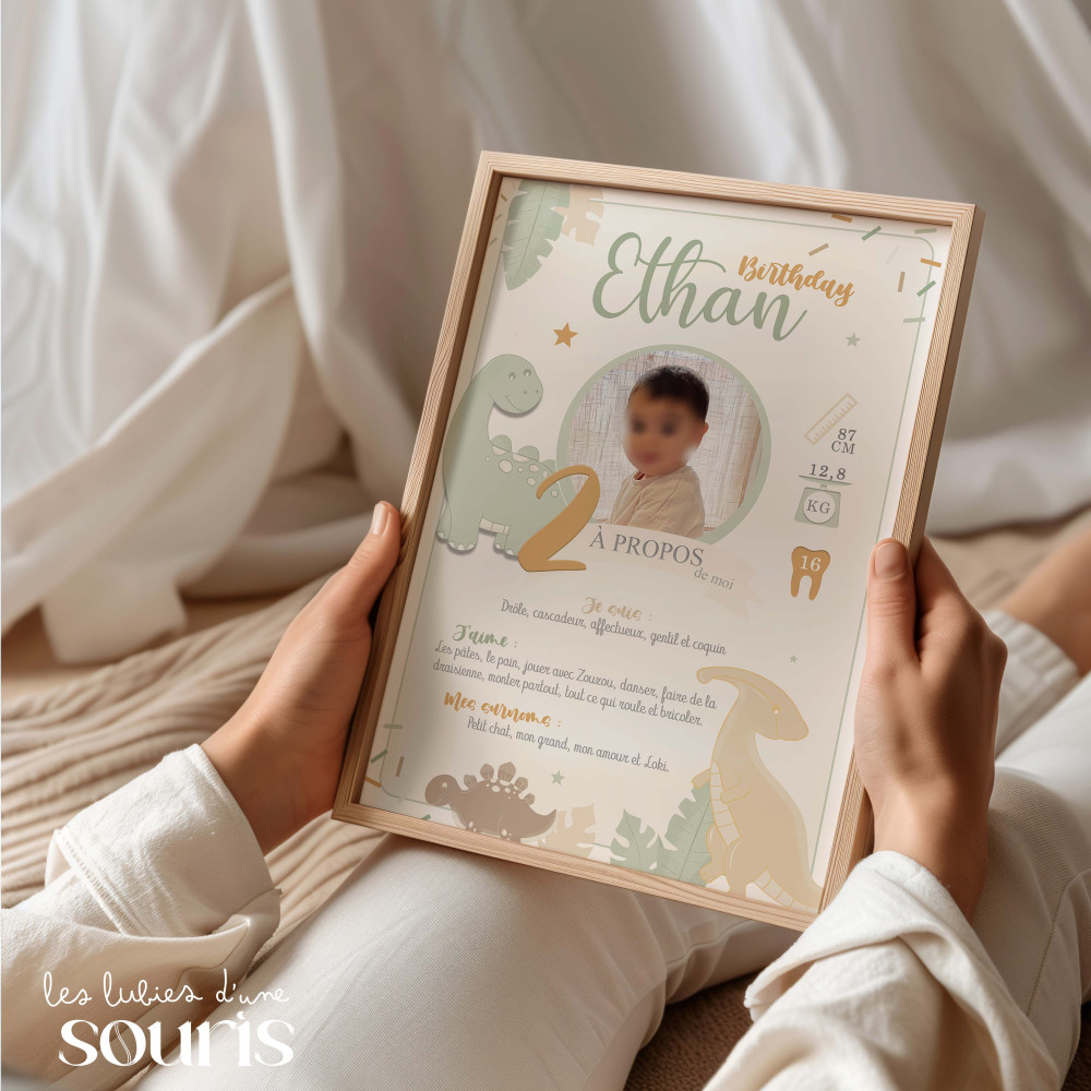 ★ Affiche anniversaire/baptême | Joyeux Anniv’Rex | DinoParty !