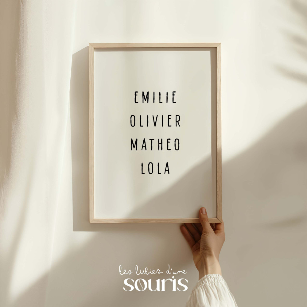 ★ Affiche - PRENOMS FAMILLE