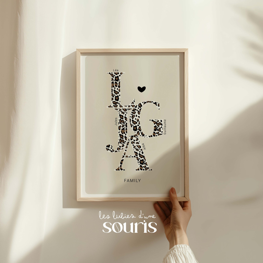 ★ Affiche - INITIALES - LEOPARD