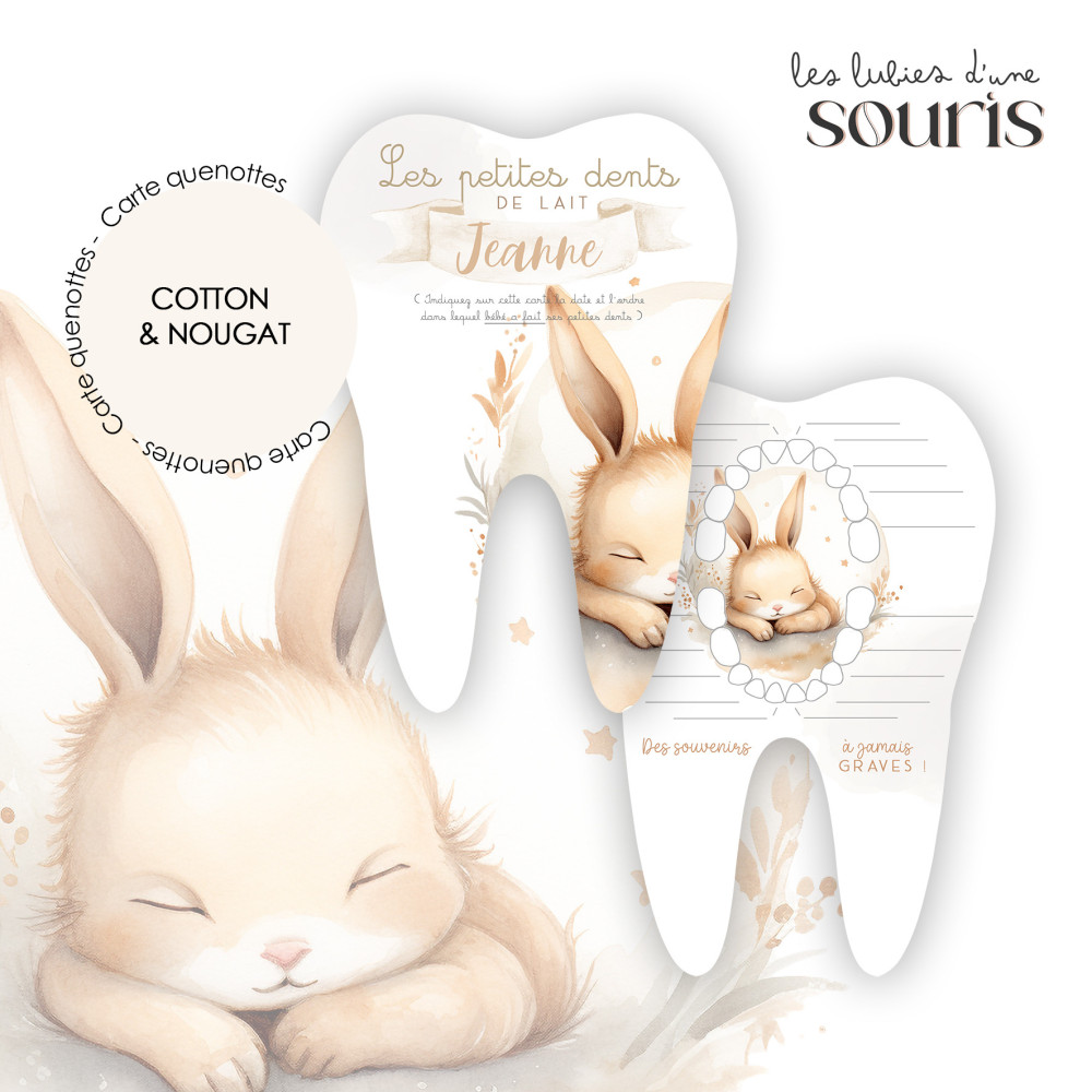 ★ Carte quenottes - Justine, la lapine