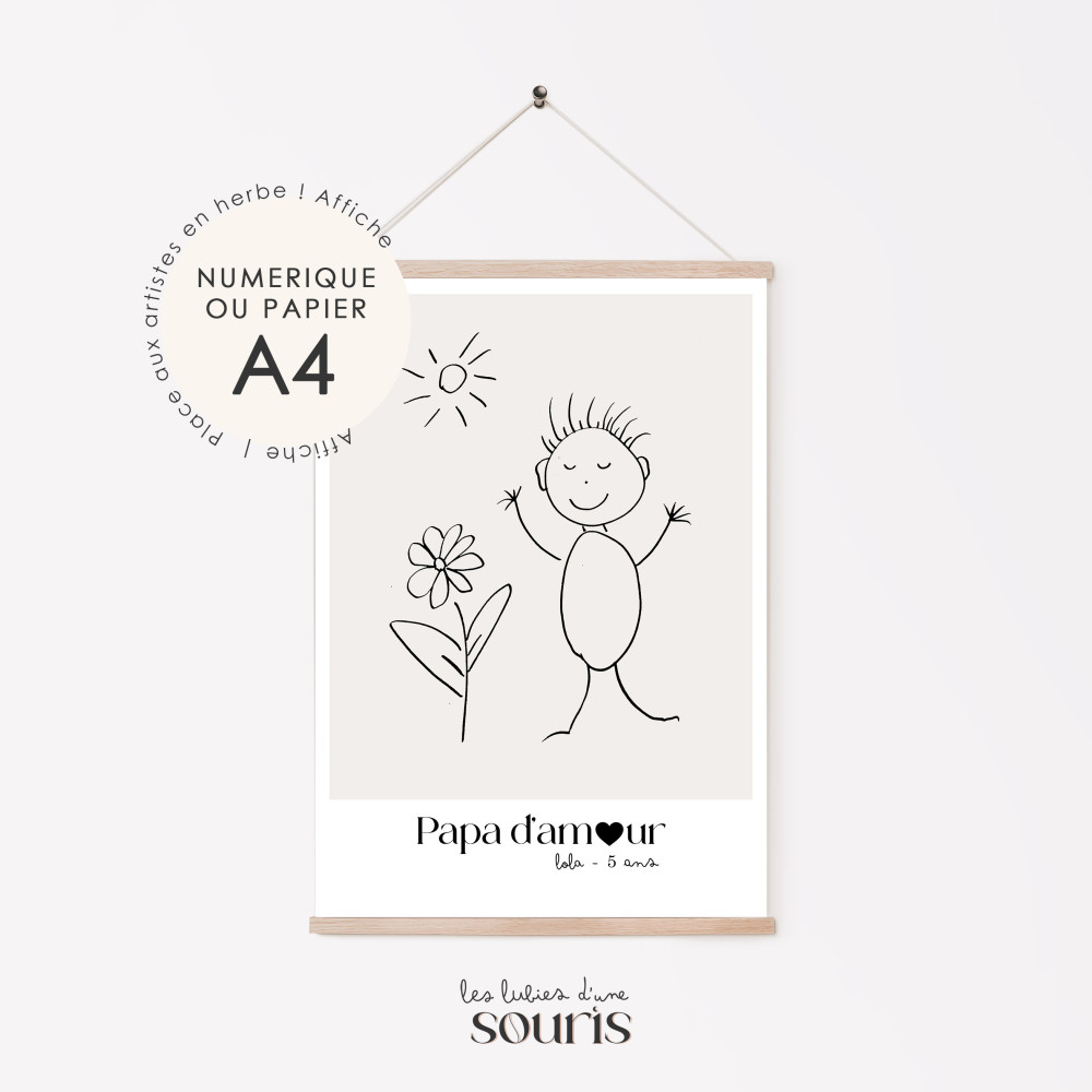★ Place aux artistes en herbe ! Affiche personnalisé à partir du dessin de votre enfant