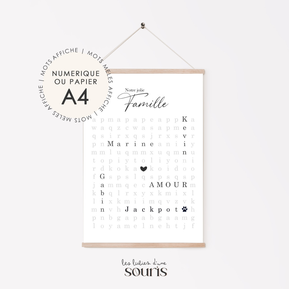 ★ Affiche Famille - mots mêlés