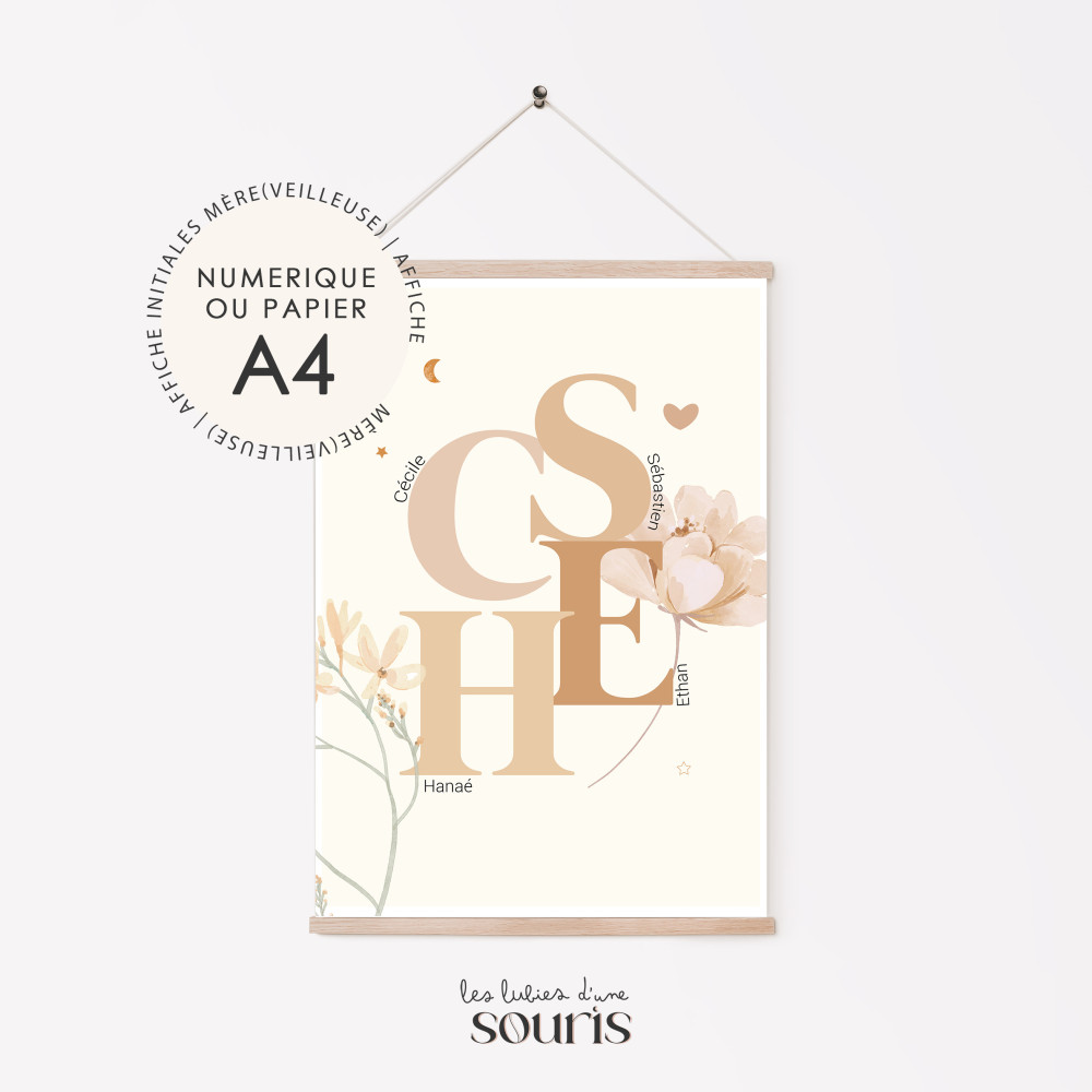 MÈRE(VEILLEUSE) | AFFICHE ★ Initiales