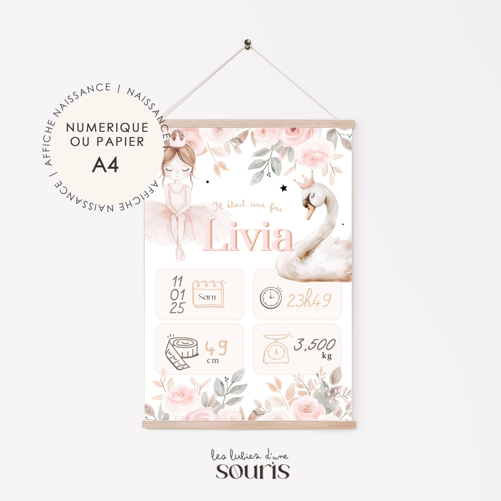 ★ Affiche naissance - Danseuse étoile 