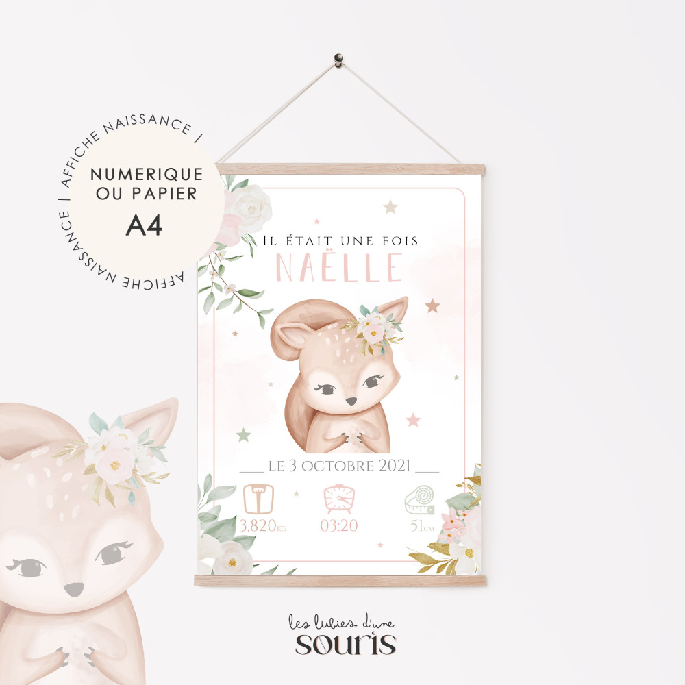 ★ Affiche naissance - Floreuil, l'ecureuil