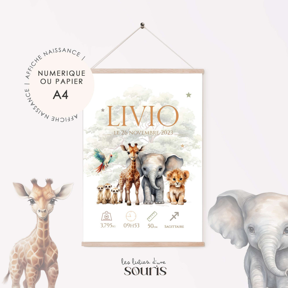 ★ Affiche naissance - Paradis Tropical 