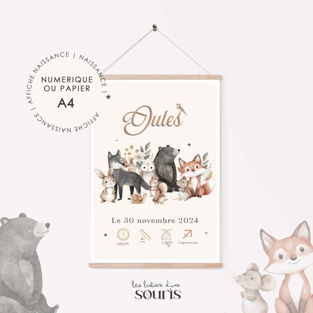 ★ Affiche naissance - L'équipe de la forêt