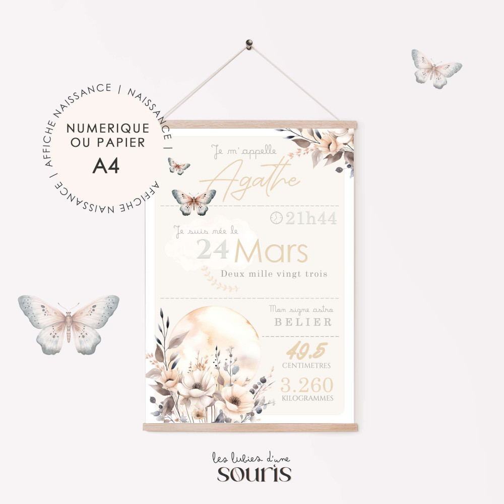 ★ Affiche naissance - Full Moon