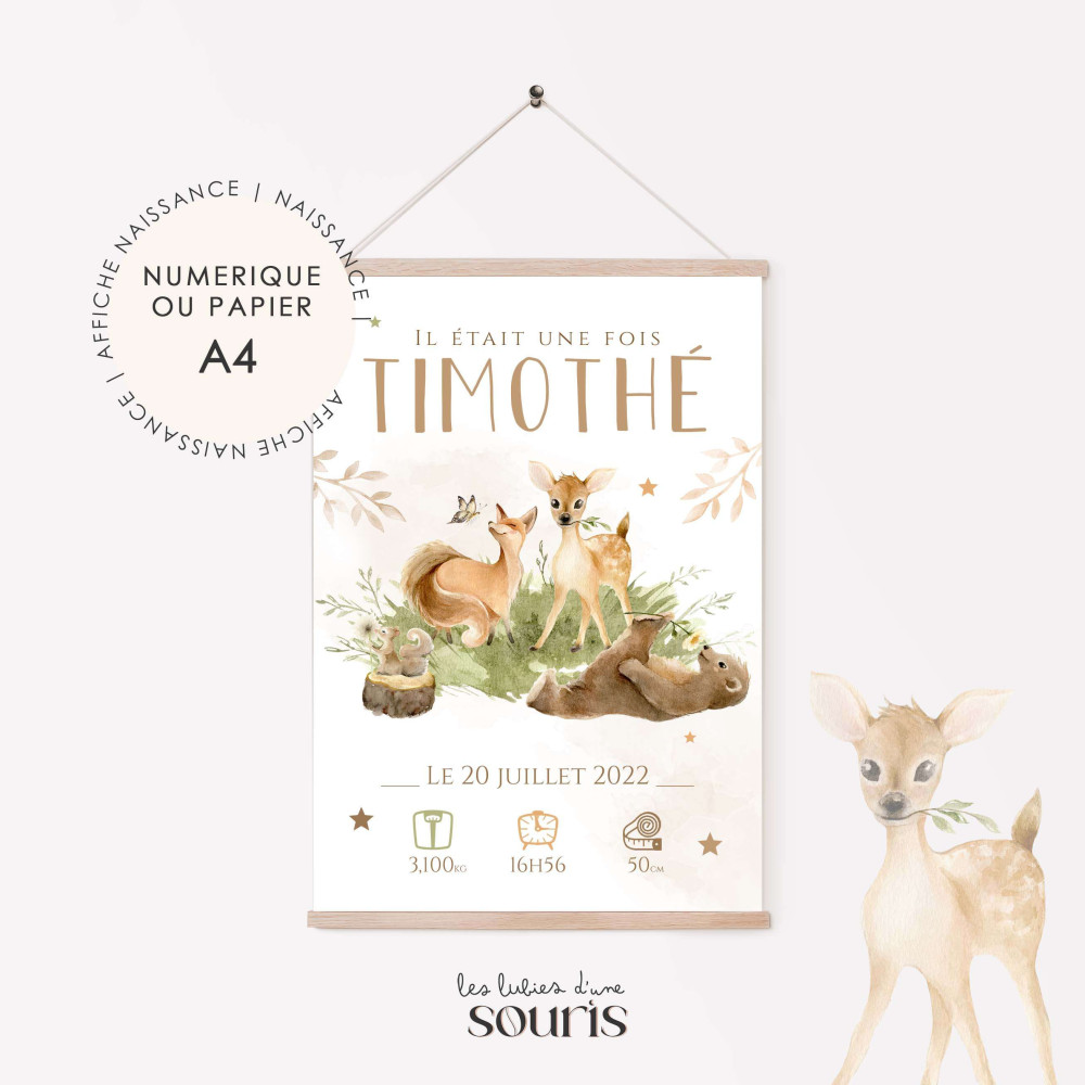 ★ Affiche naissance - Forêt enchanté