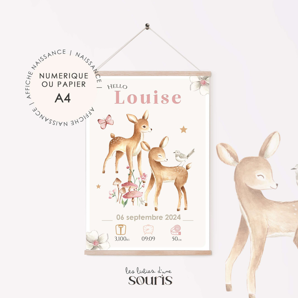 ★ Affiche naissance - Mélriche et Elriche, les biches