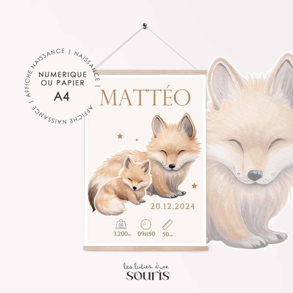 ★ Affiche naissance - Rami et Tami, les fennecs