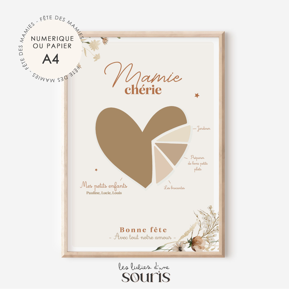 ★ Affiche | Le p'tit coeur de mamie | Bouquet d'Amour 