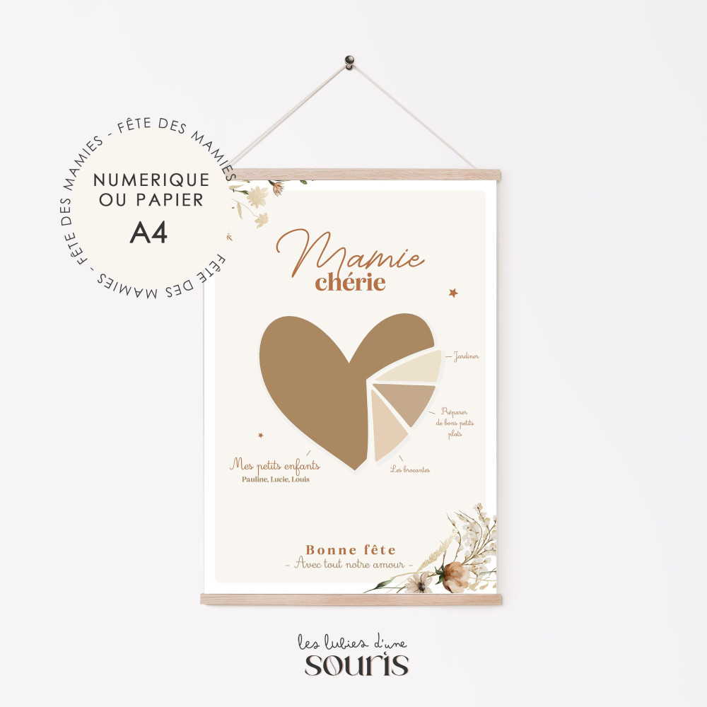 ★ Affiche | Le p'tit coeur de mamie | Bouquet d'Amour 