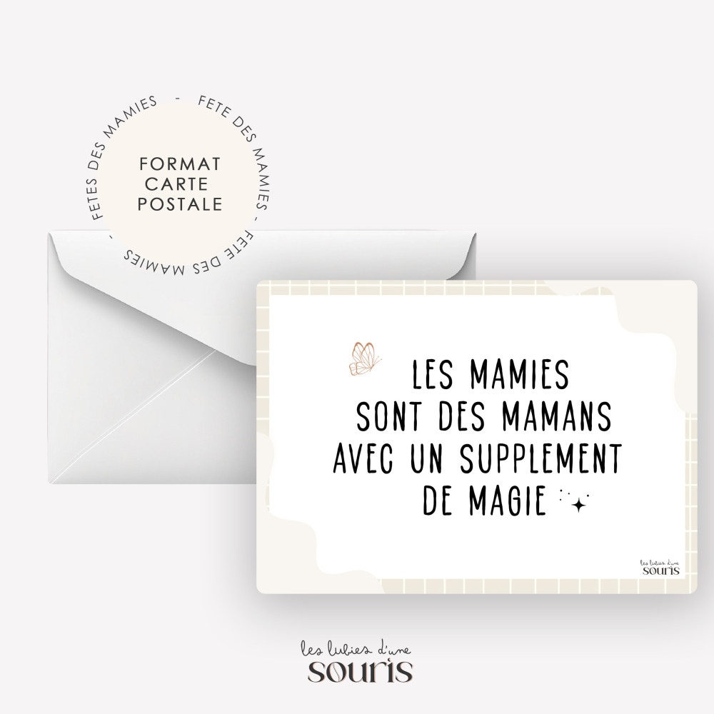 ★ Carte postale - Les mamies sont des mamans avec un supplément de magie 