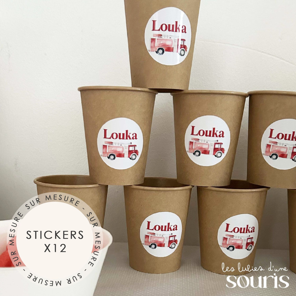 ★ Etiquettes autocollantes / Stickers (x12) - Thème personnalisable / Sur mesure