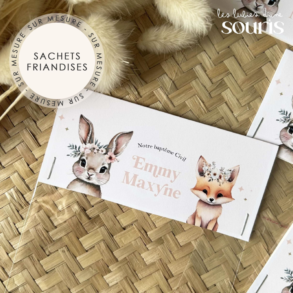 ★ Sachet pour friandises (x6) - Thème personnalisable / Sur mesure