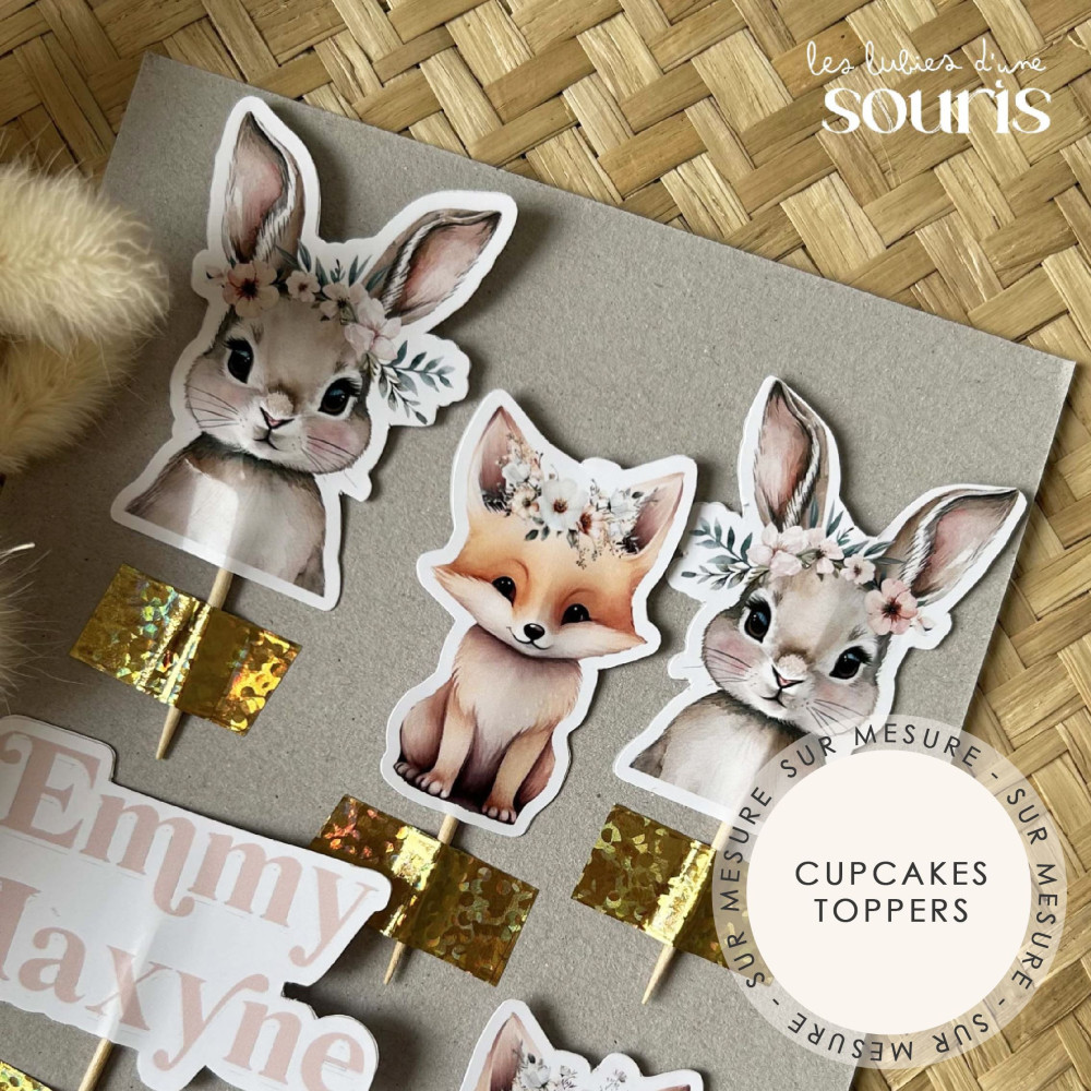 ★ Cupcakes Toppers x6 - Thème personnalisable - Sur mesure