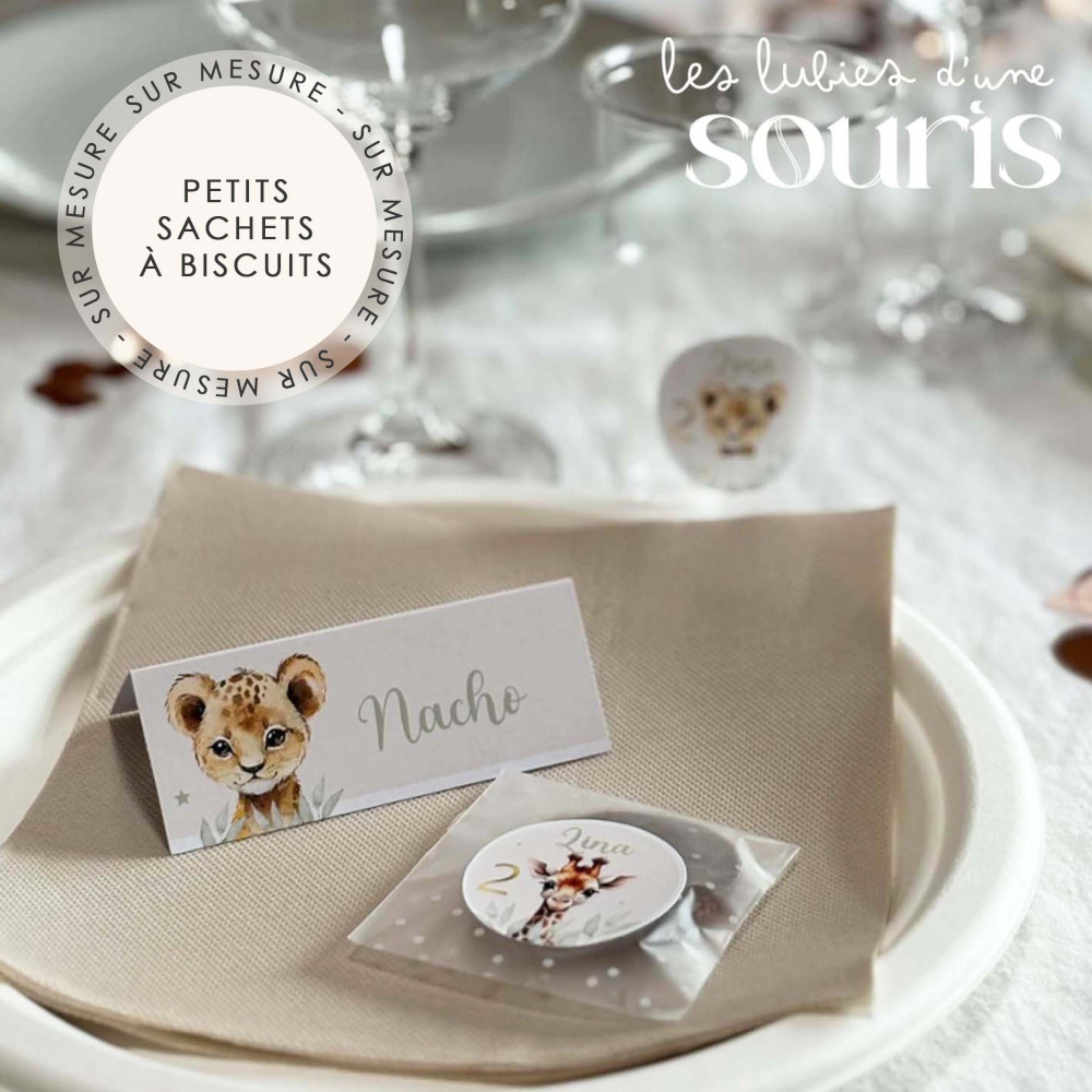 ★  Petits sachets à biscuits (x12)- Thème personnalisable 