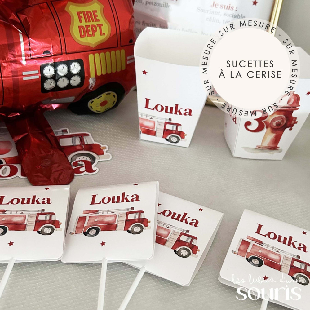 ★ Sucette Cœur à la Cerise : La douceur parfaite pour une fête inoubliable - Thème personnalisable