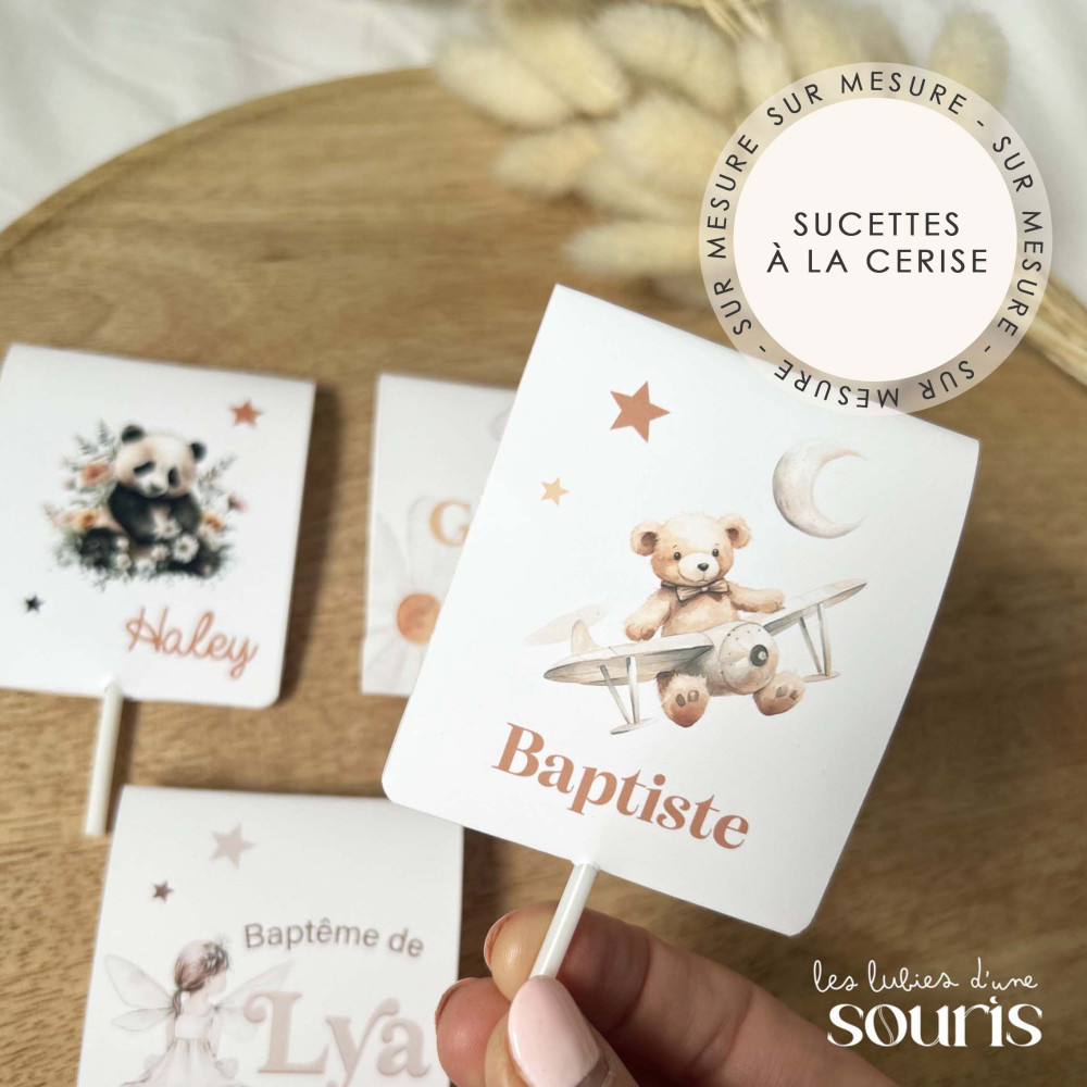 ★ Sucette Cœur à la Cerise : La douceur parfaite pour une fête inoubliable - Thème personnalisable