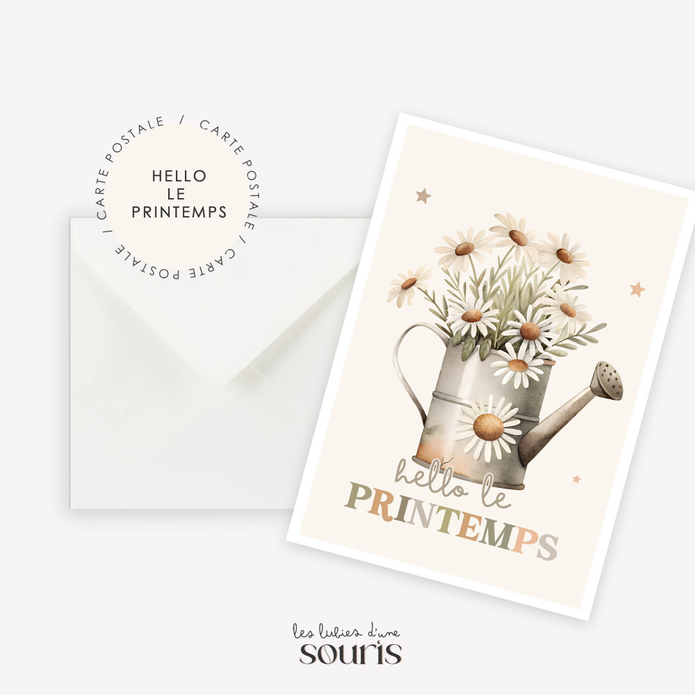 ★ PRINTEMPS | Carte postale | Hello le printemps 