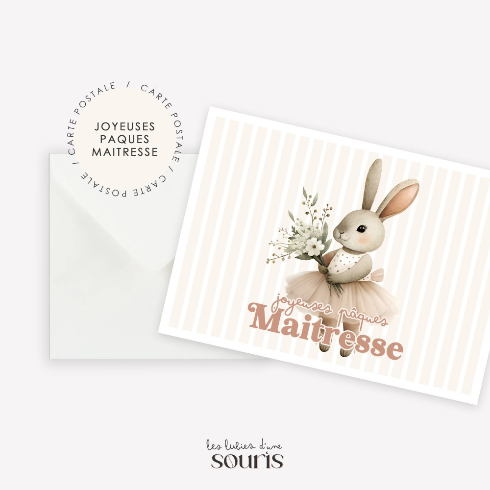 ★ PRINTEMPS | Carte postale | Joyeuses Pâques Maitresse