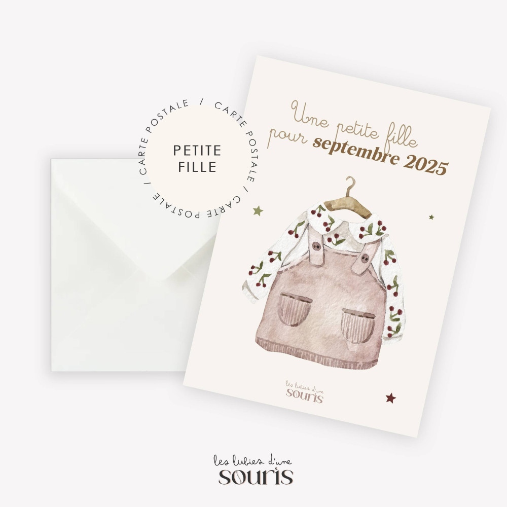 ★ Carte d’annonce fille – Devinez qui arrive bientôt ! 