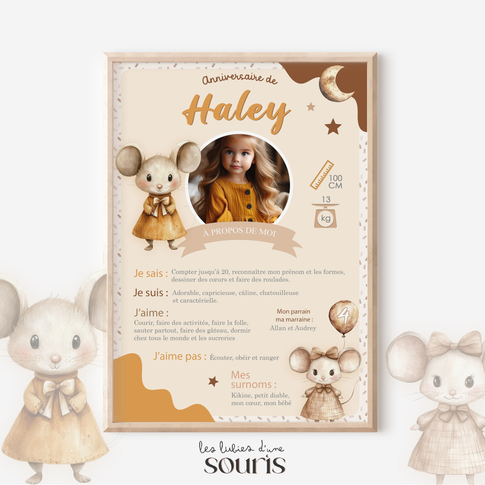 ★ Invitation & Faire part | Format carte postale | Petites souris en fête