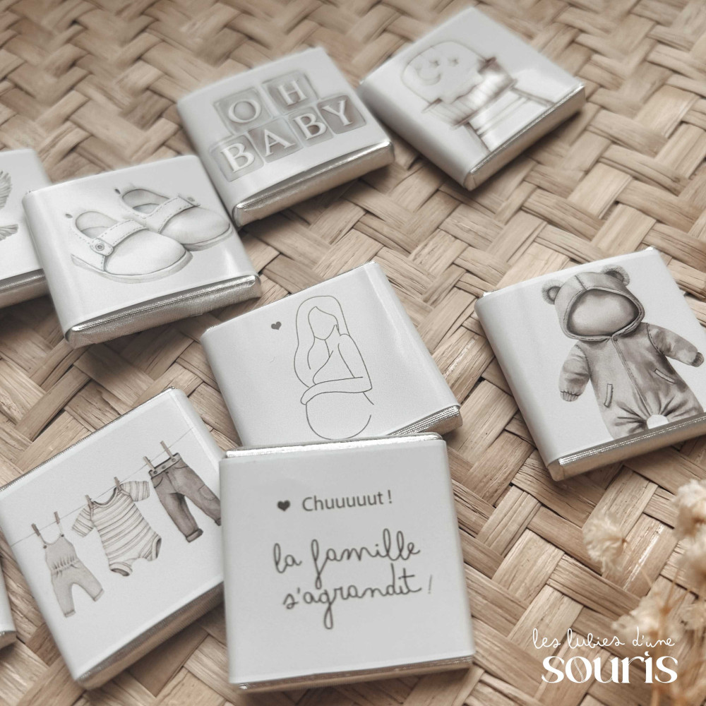 ★ Minis chocolats (x12)  / annonce grossesse, mariage...