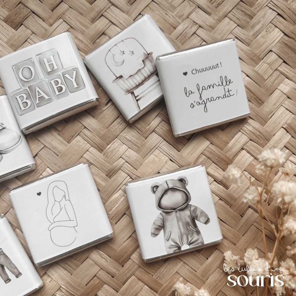 ★ Minis chocolats (x12)  / annonce grossesse, mariage...